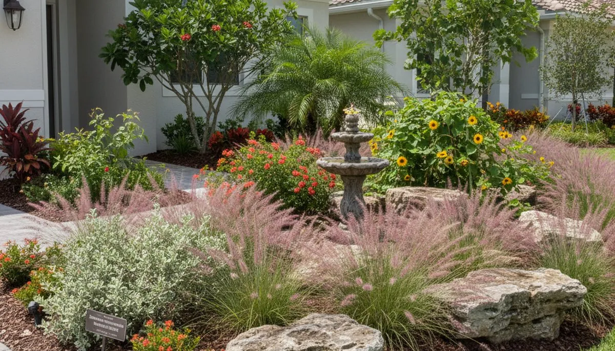 Sustainable native plant garden with drought-tolerant landscaping design in Clearwater, FL